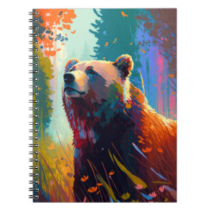 Grizzy Bear Animal Portrait Malerei Art Notizblock