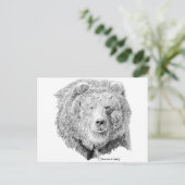 Grizzy Bear Postkarte (Stehend Vorderseite)