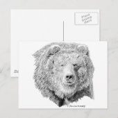 Grizzy Bear Postkarte (Vorne/Hinten)