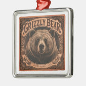 Grizzy Bear Preppers Club Ornament Aus Metall (Links)