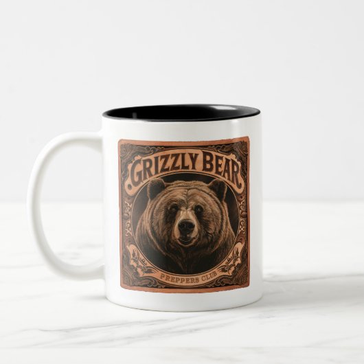 Grizzy Bear Preppers Club Zweifarbige Tasse (Links)
