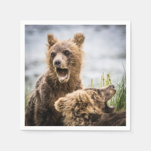 Grizzy Cubs suchen nach ihrer Mutter Serviette (Vorderseite)