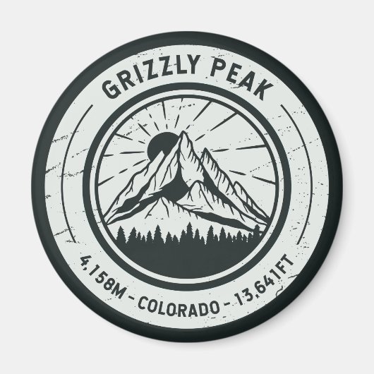 Grizzy Peak Colorado Wandern Magnet (Vorne)