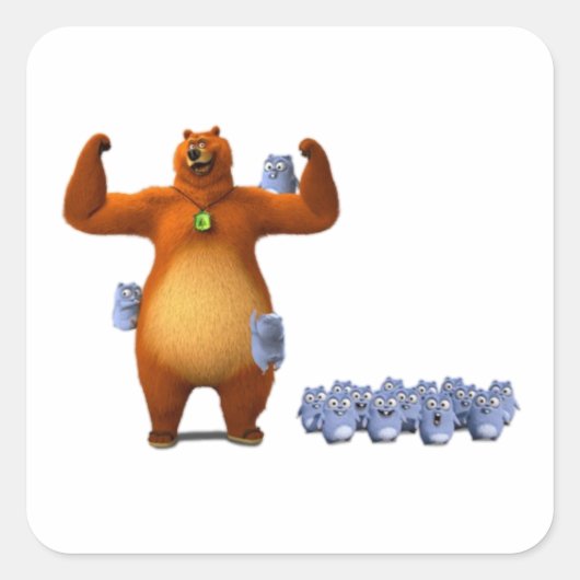 Grizzy und Lymphe Quadratischer Aufkleber (Vorderseite)