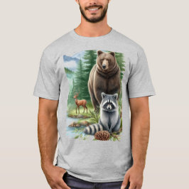 Grizzy und Raccoon Naturliebhaber T-Shirt