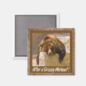 Grizzy Workout Magnet (Vorderseite/Rückseite)