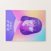 GRL Power Typografie & Girl Feminist Lila Messe Puzzle (Horizontal)