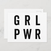 GRL PWR / Girl-Power Feministenangebot Postkarte (Vorne/Hinten)