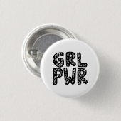 GRL PWR Girl Power Typografie Button (Vorne & Hinten)