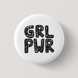 GRL PWR Girl Power Typografie Button