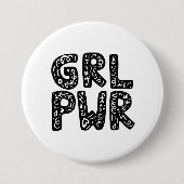 GRL PWR Girl Power Typografie Button (Vorderseite)