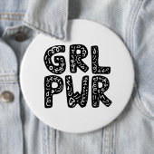 GRL PWR Girl Power Typografie Button (Beispiel)
