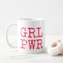 GRL PWR-Girlpower - Typografie der Hot Pink-Schrei Kaffeetasse