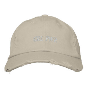 GRL PWR HAT WHITE LETTERS BESTICKTE BASEBALLKAPPE