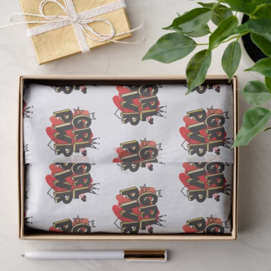 GRL PWR, Kronen & Herzen Seidenpapier (Geschenk)