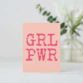 GRL PWR (Mädchen) - Fun Zitat Postkarte (Stehend Vorderseite)
