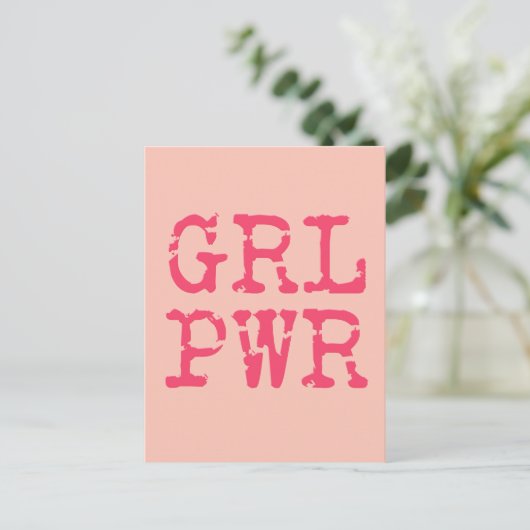 GRL PWR (Mädchen) - Fun Zitat Postkarte (Stehend Vorderseite)