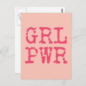 GRL PWR (Mädchen) - Fun Zitat Postkarte (Vorne/Hinten)