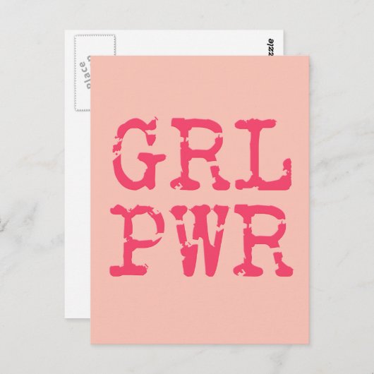 GRL PWR (Mädchen) - Fun Zitat Postkarte (Vorne/Hinten)