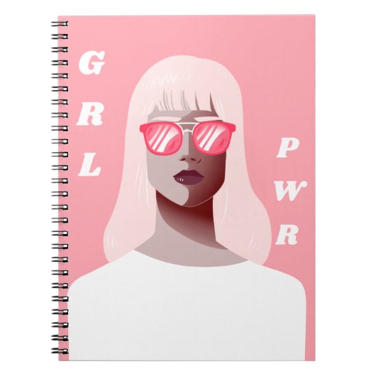 GRL PWR Moderne feministische Illustration Girl Po Notizblock (Vorderseite)