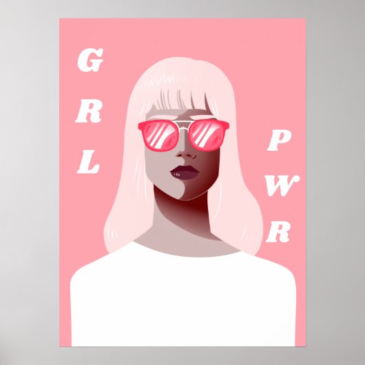 GRL PWR Moderne feministische Illustration Girl Po Poster (Vorne)