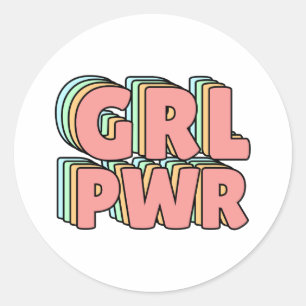 GRL PWR Pastell Runder Aufkleber