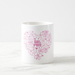 GRL PWR Pink Ribbon Herz - Frauentag Kaffeetasse