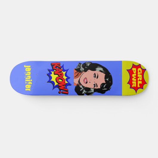 GRL PWR Pop Art - Cooles Retro Skateboard (Horizontal)