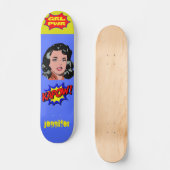 GRL PWR Pop Art - Cooles Retro Skateboard (Vorderseite)