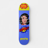 GRL PWR Pop Art - Cooles Retro Skateboard (Vorne)