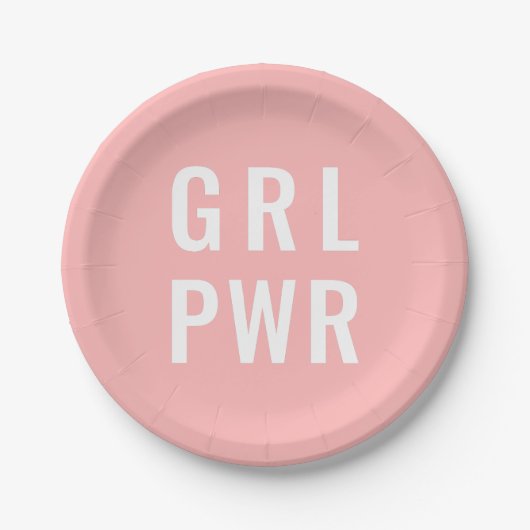 GRL PWR Rose Pappteller (Vorderseite)