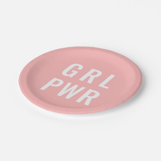 GRL PWR Rose Pappteller (Schrägansicht)
