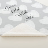 Grob mit mir Liebe graue weiße Herzen Sherpadecke (3/4)