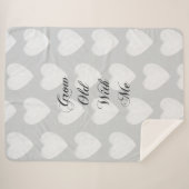Grob mit mir Liebe graue weiße Herzen Sherpadecke (Vorderseite (Horizontal))