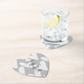 Grob mit mir Liebe graue weiße Herzen Untersetzer (Vor Ort)