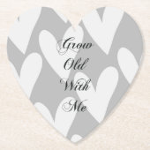 Grob mit mir Liebe graue weiße Herzen Untersetzer (Vorderseite)