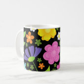 Grob positive Blume farbenfroh Kaffeetasse (Vorderseite Links)
