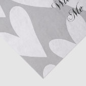 Grob werden mit meiner Liebe, graue Weiße Herzen H Seidenpapier (Ausschnitt)