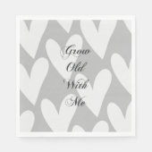 Grob werden mit meiner Liebe, graue Weiße Herzen H Serviette (Vorderseite)