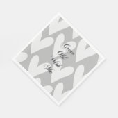 Grob werden mit meiner Liebe, graue Weiße Herzen H Serviette (Ecke)