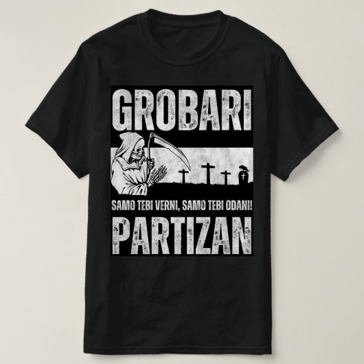 Grobari Partizan Crno Beli T-Shirt (Design vorne)