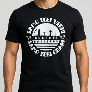 Grobari Partizan Schwarz Weiße  T-Shirt