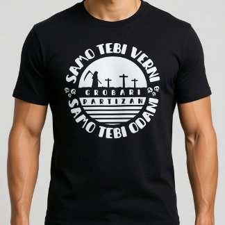 Grobari Partizan Schwarz Weiße T-Shirt