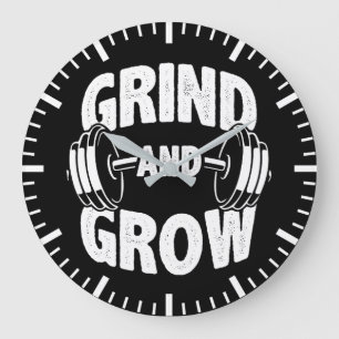 Grobbau - Gym Workout Motivation Große Wanduhr