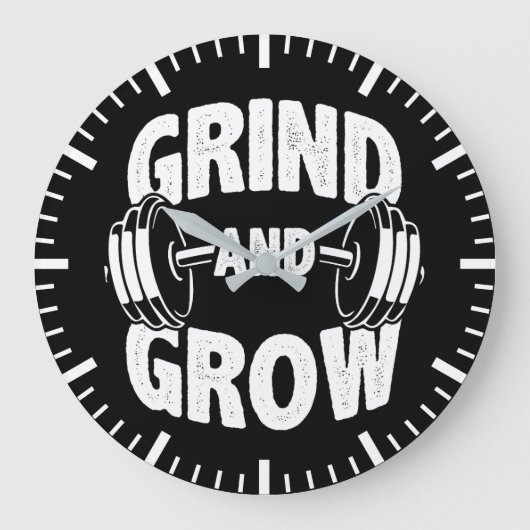 Grobbau - Gym Workout Motivation Große Wanduhr (Vorderseite)