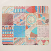 Grobe Canvas-Patchwork: Texturiertes Vintage-Muste Sherpadecke (Vorderseite (Horizontal))