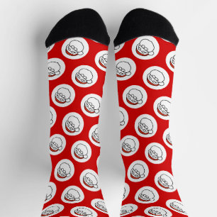 Grobe Kritzelkunst-Weihnachtsmann auf Rot Socken