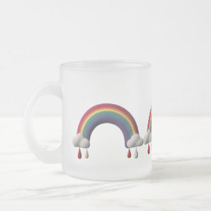 Grobe Strick-Regenbogen-Wolken & -Tropfen Frostgla Mattglastasse