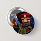 Grober Kriegers-Knopf Pixelfield Spiel-| Button (Vorne & Hinten)