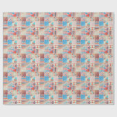 Grobes Canvas-Patchwork: Texturiertes Vintage-Must Geschenkpapier (Flach)